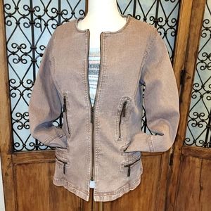 Diane Gilman  Denim Brown Jacket Size 8